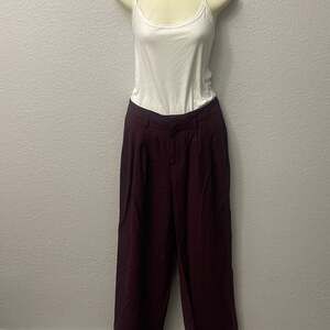 Size 6- A New Day Women's -Front Straight Leg Trousers in Burgundy